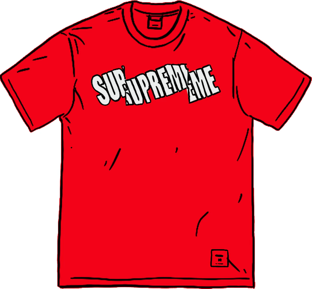 Supreme Cut Logo S/S Top Red Men's - SS21 - US