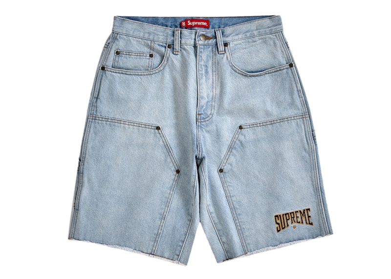 Supreme Cutoff Double Knee Denim Painter Short Washed Blue - SS22