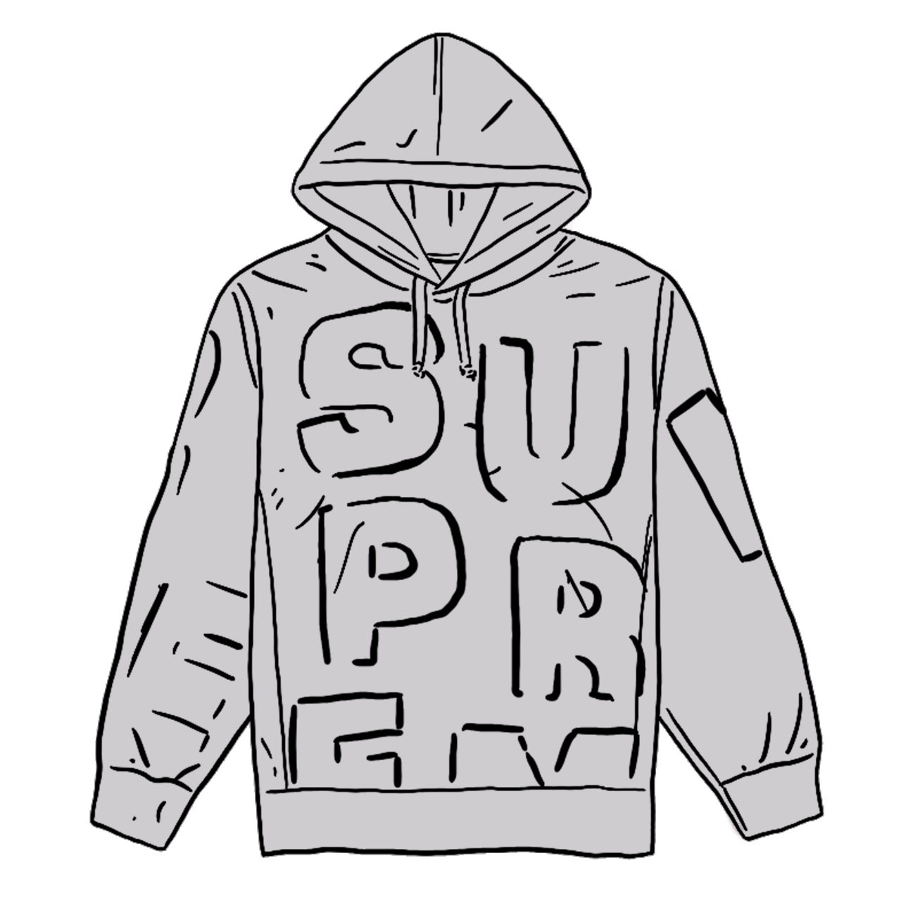 Supreme Cutout Letters Hooded Sweatshirt Heather Grey - SS20