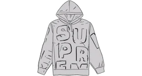 Supreme Cutout Letters Hooded Sweatshirt Heather Grey