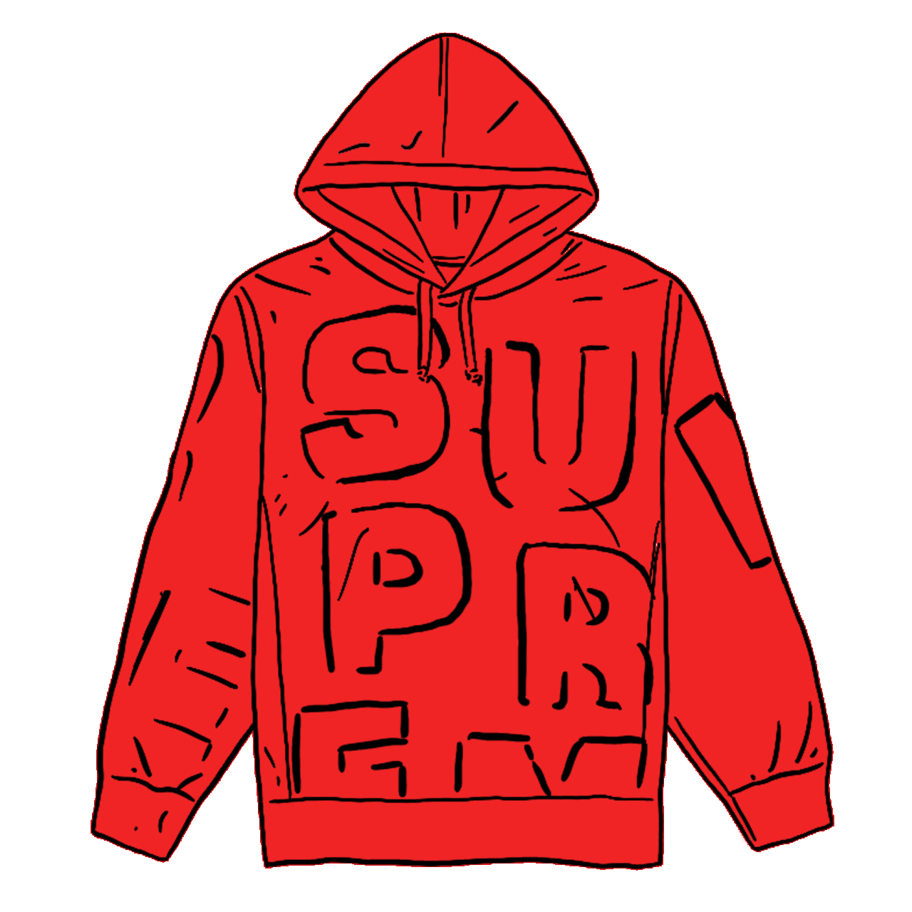 Supreme Cutout Letters Hooded Sweatshirt Red - SS20 Men's - US