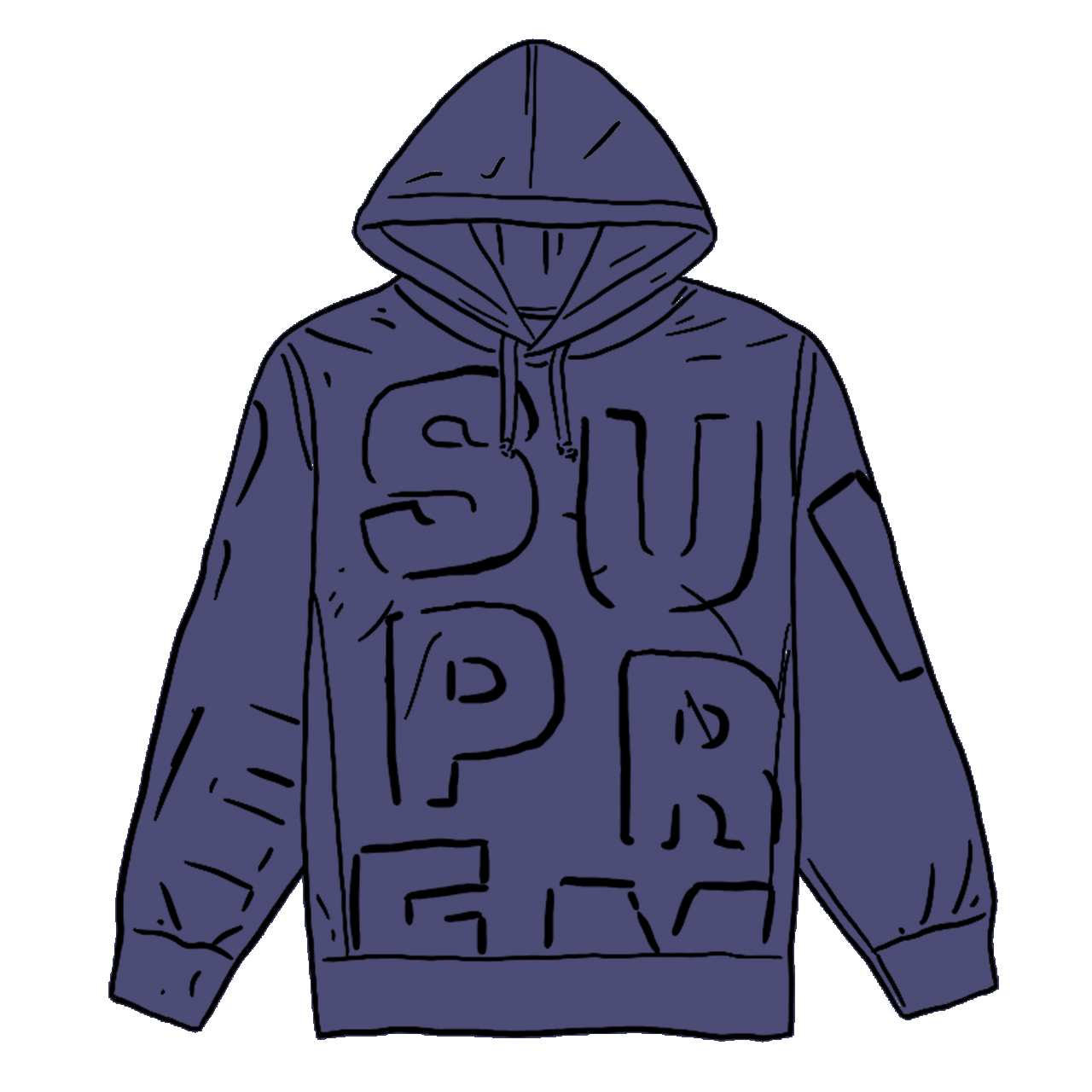 【XL】supreme cutout letters hooded sweat