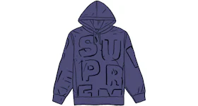 Supreme Cutout Letters Hooded Sweatshirt Washed Navy