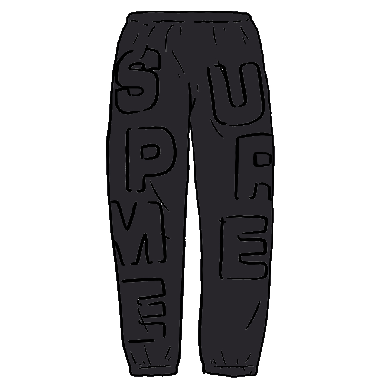 Supreme Cutout Letters Sweatpant Black - SS20