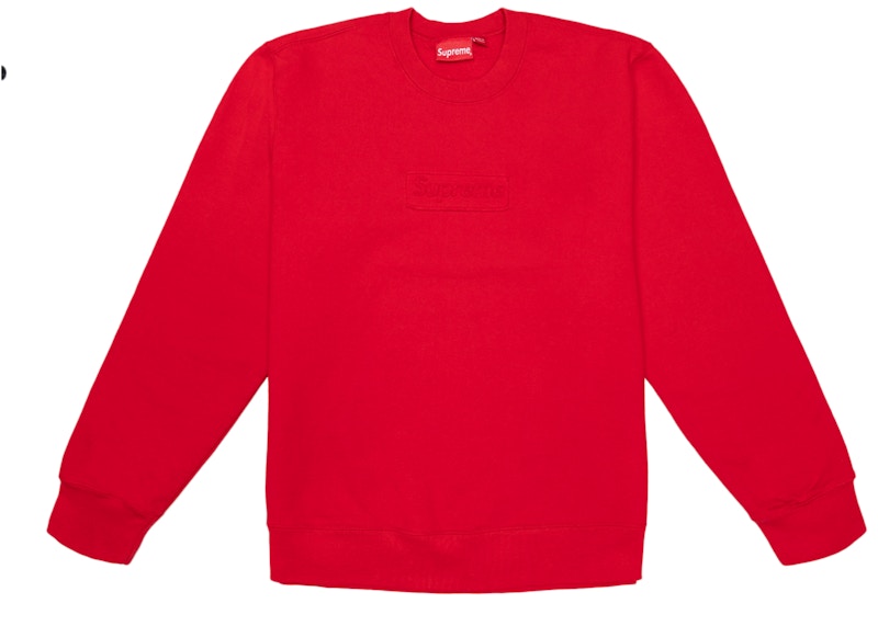 Supreme cutout logo crewneck red M | hartwellspremium.com