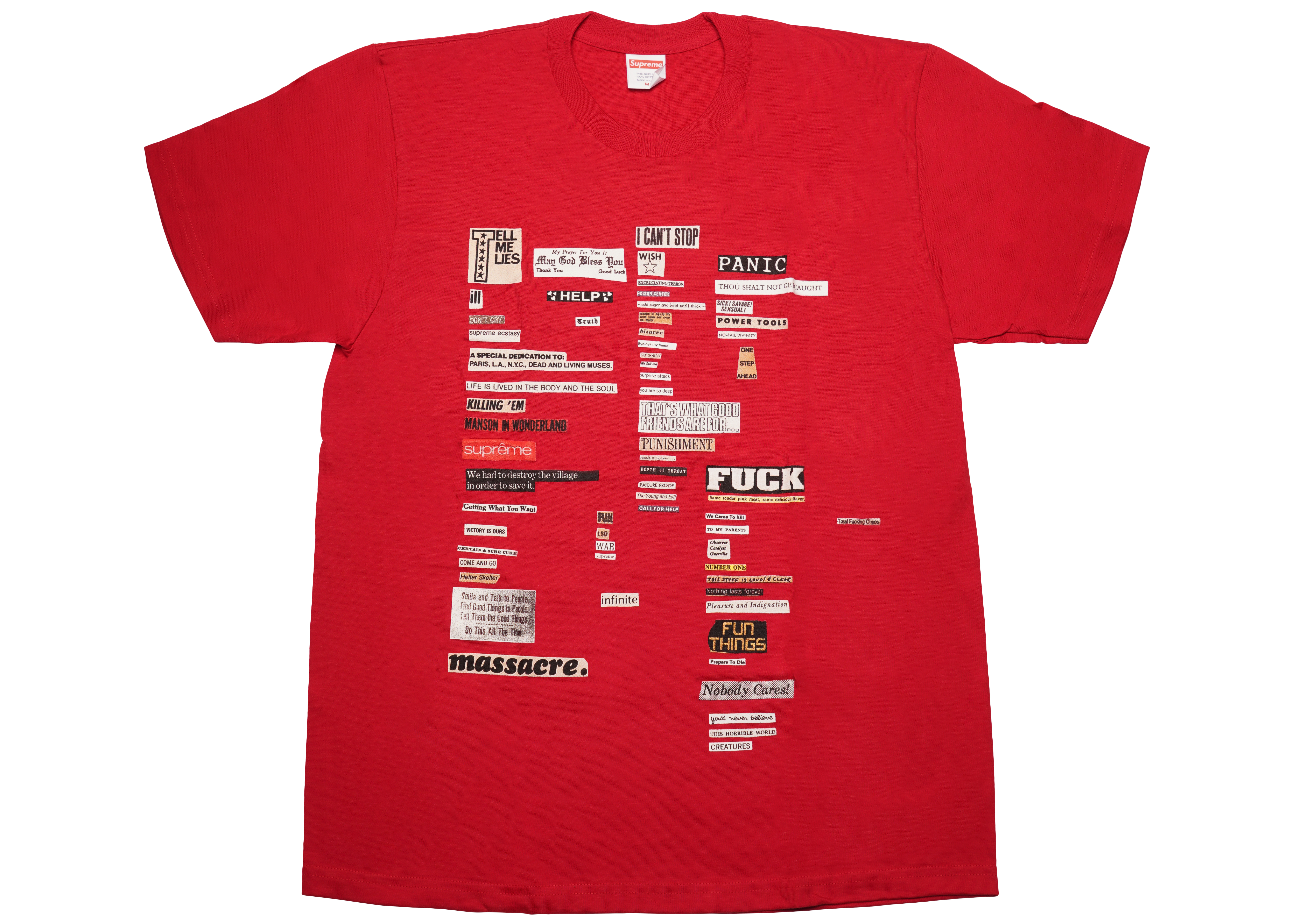 Supreme Cutouts Tee Red - FW18 Men's - US