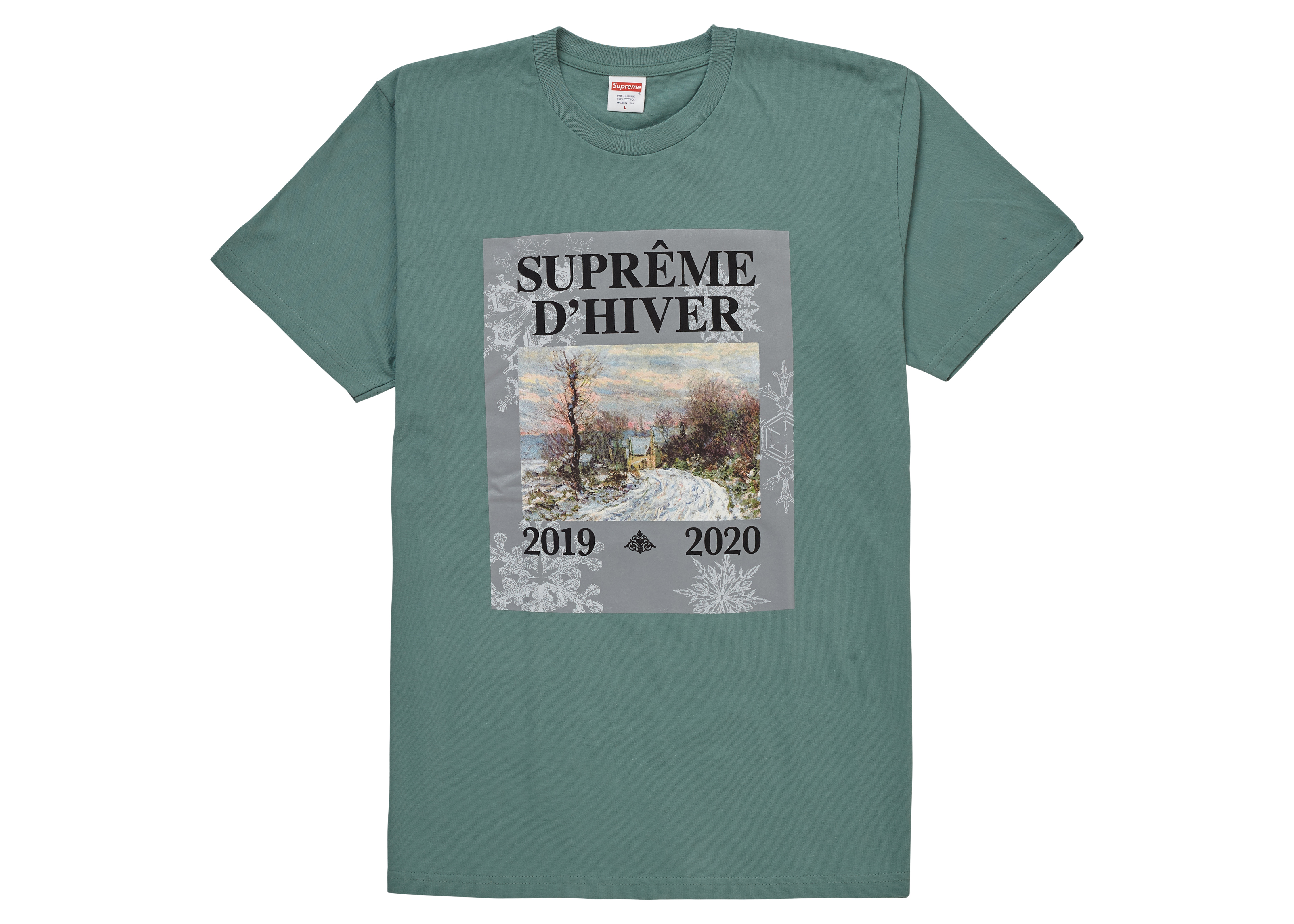 Supreme D'Hiver Tee Dusty Teal Men's - FW19 - US
