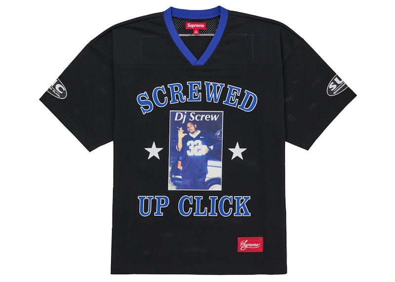 Supreme DJ Screw Football Jersey Black Men's - SS26 - US