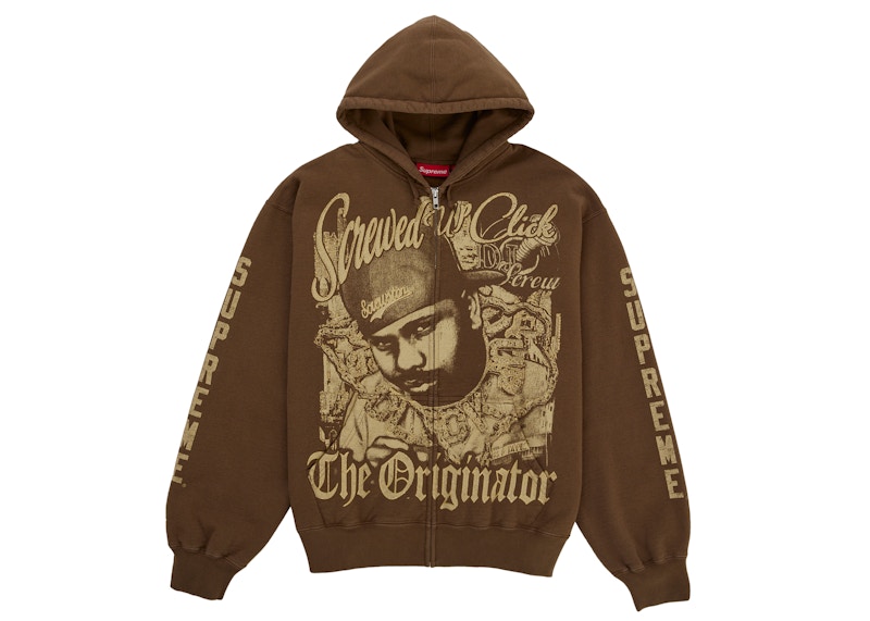 Supreme DJ Screw Zip Up Hooded Sweatshirt Brown Men's - SS26 - US