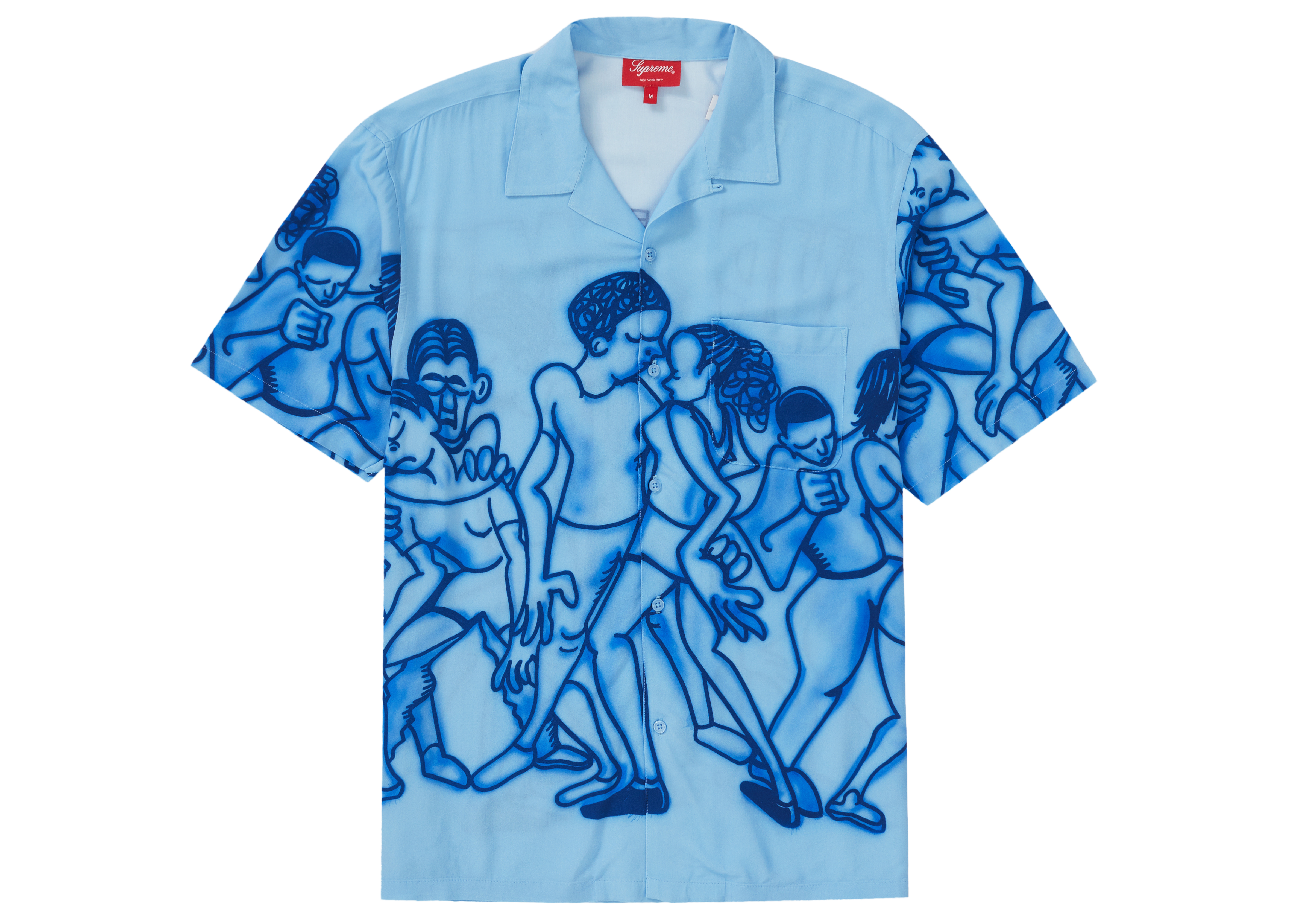 Supreme Dancing Rayon S/S Shirt Light Blue Men's - SS21 - US
