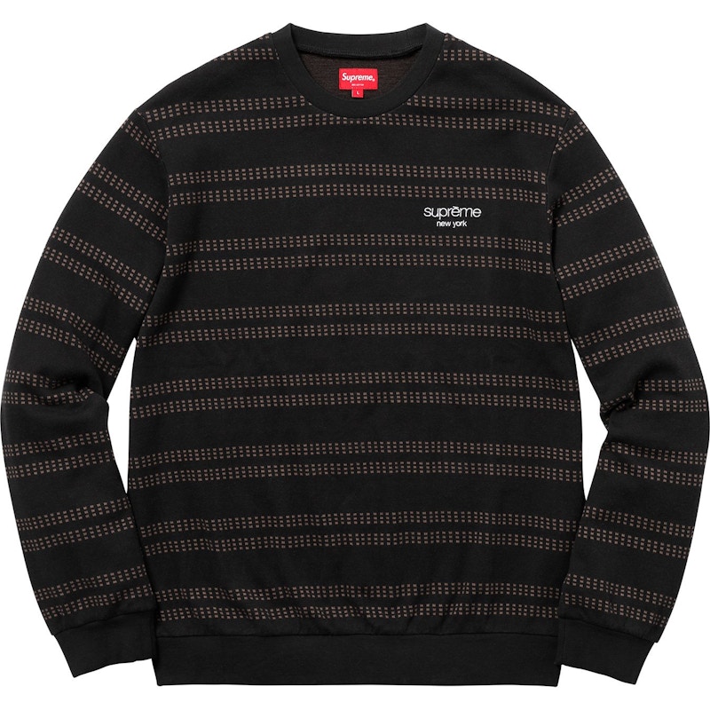 Supreme Rib Stripe Crewneck Black メンズ - SS19 - JP