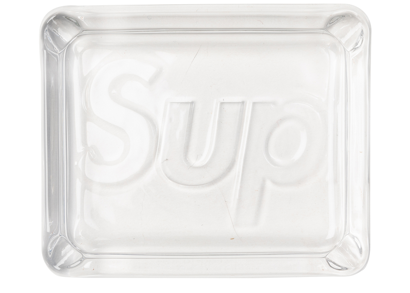 Supreme Debossed Glass Ashtray Clear