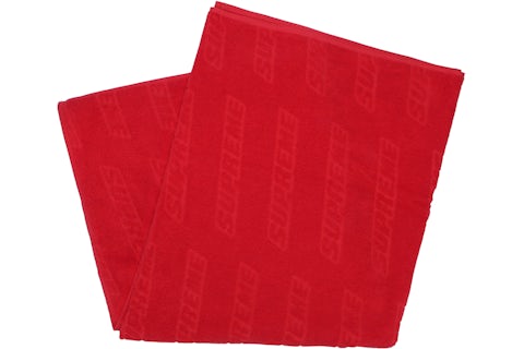 Supreme Debossed Logo Beach Towel Red SS18 GB - Main Image