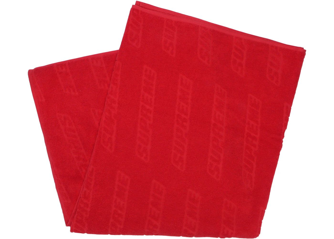 Supreme Debossed Logo Beach Towel Red SS18 US