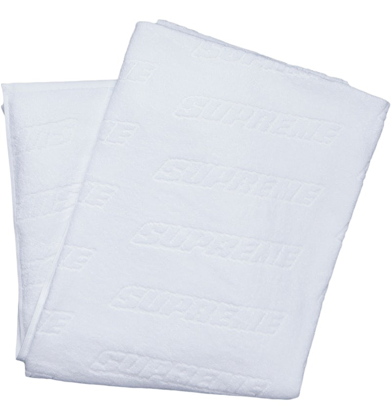 Supreme Debossed Logo Beach Towel White SS18 US
