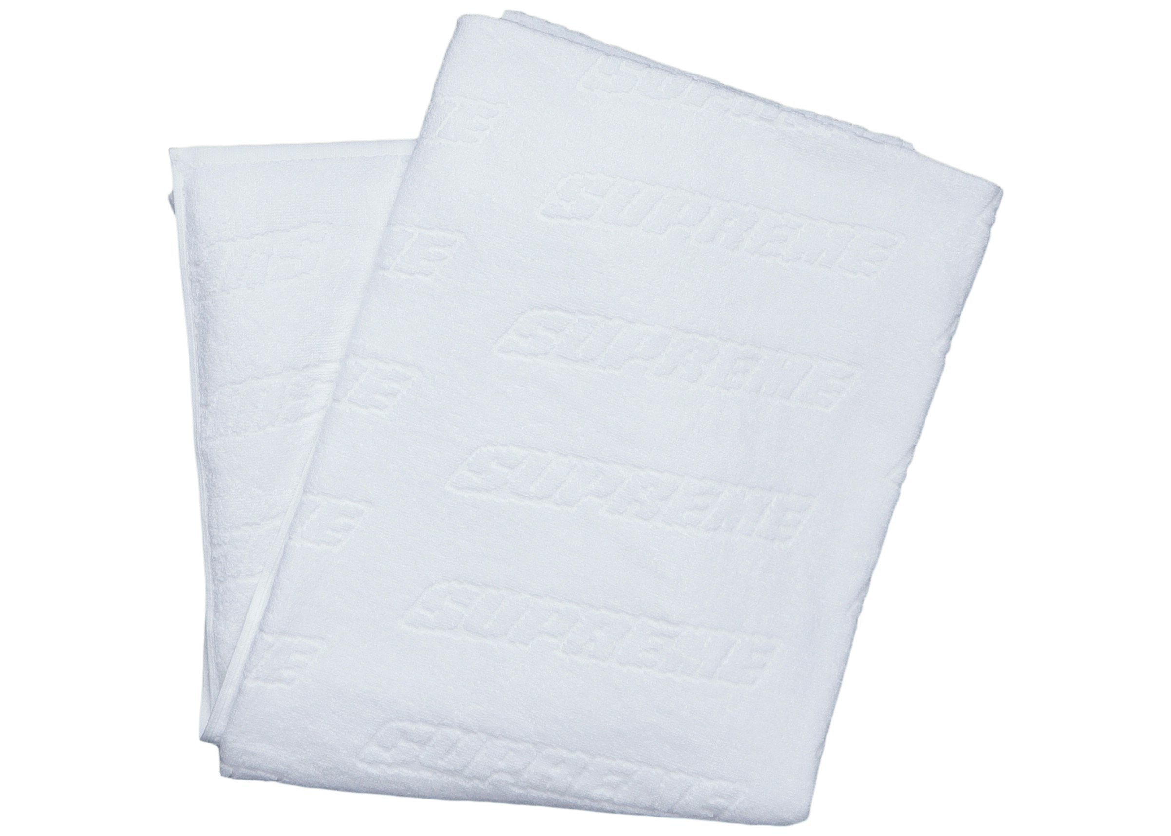 Supreme Debossed Logo Beach Towel White - SS18