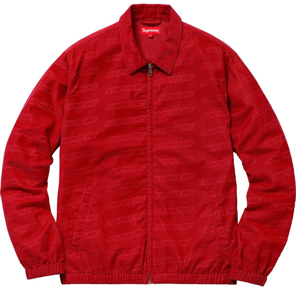 Supreme corduroy denim jacket red hood