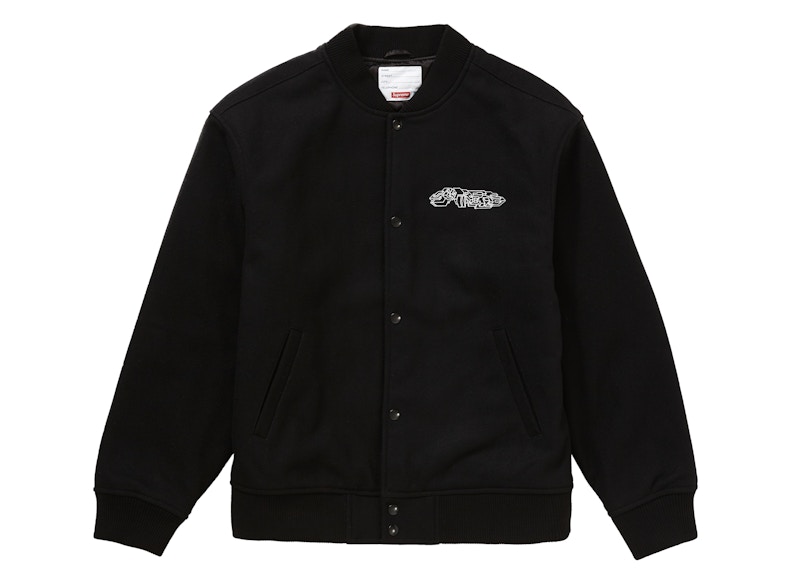 Supreme Delta Logo Varsity Jacket Black - FW19 Men's - US