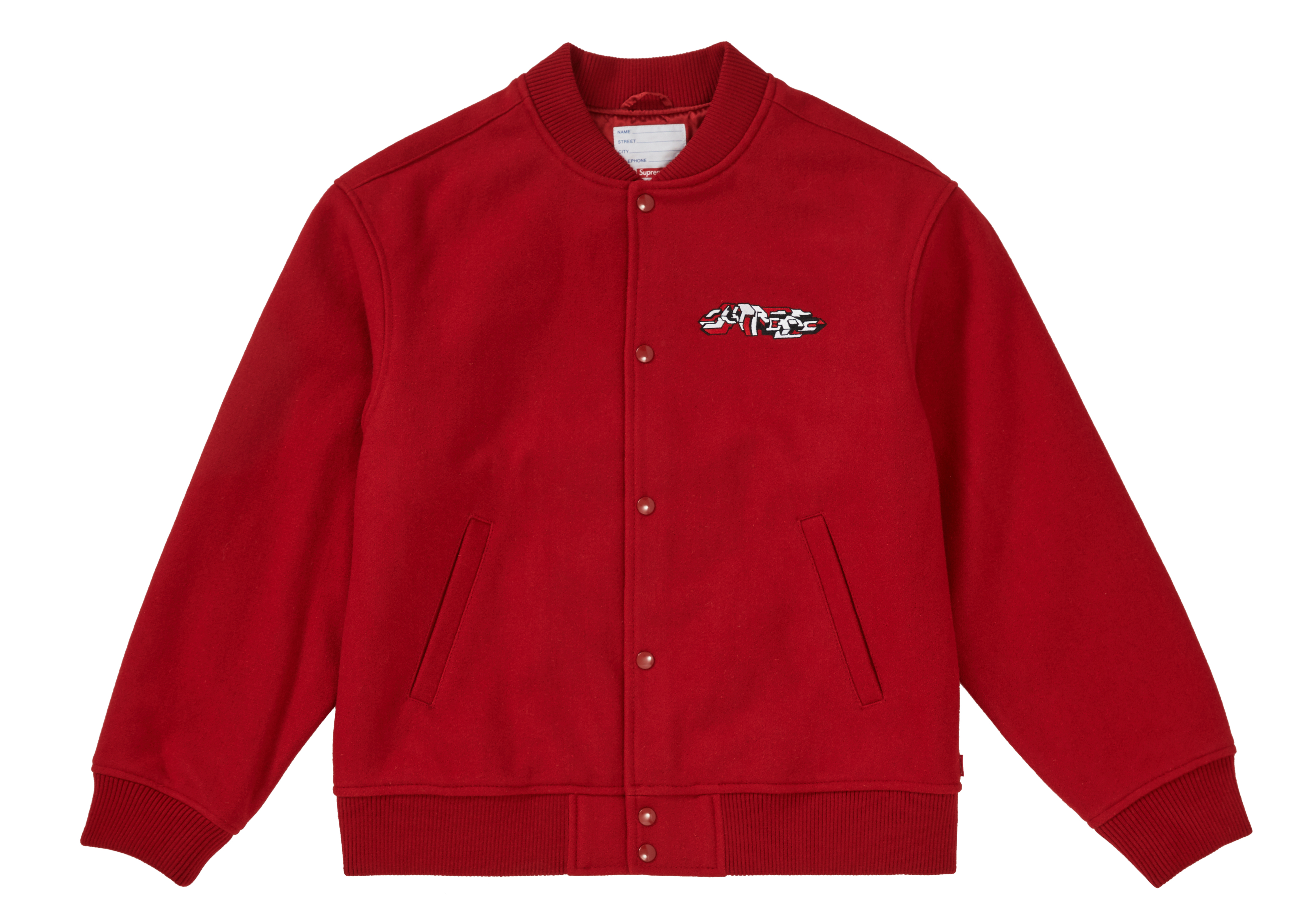 Supreme Delta Logo Varsity Jacket Red Men's - FW19 - US