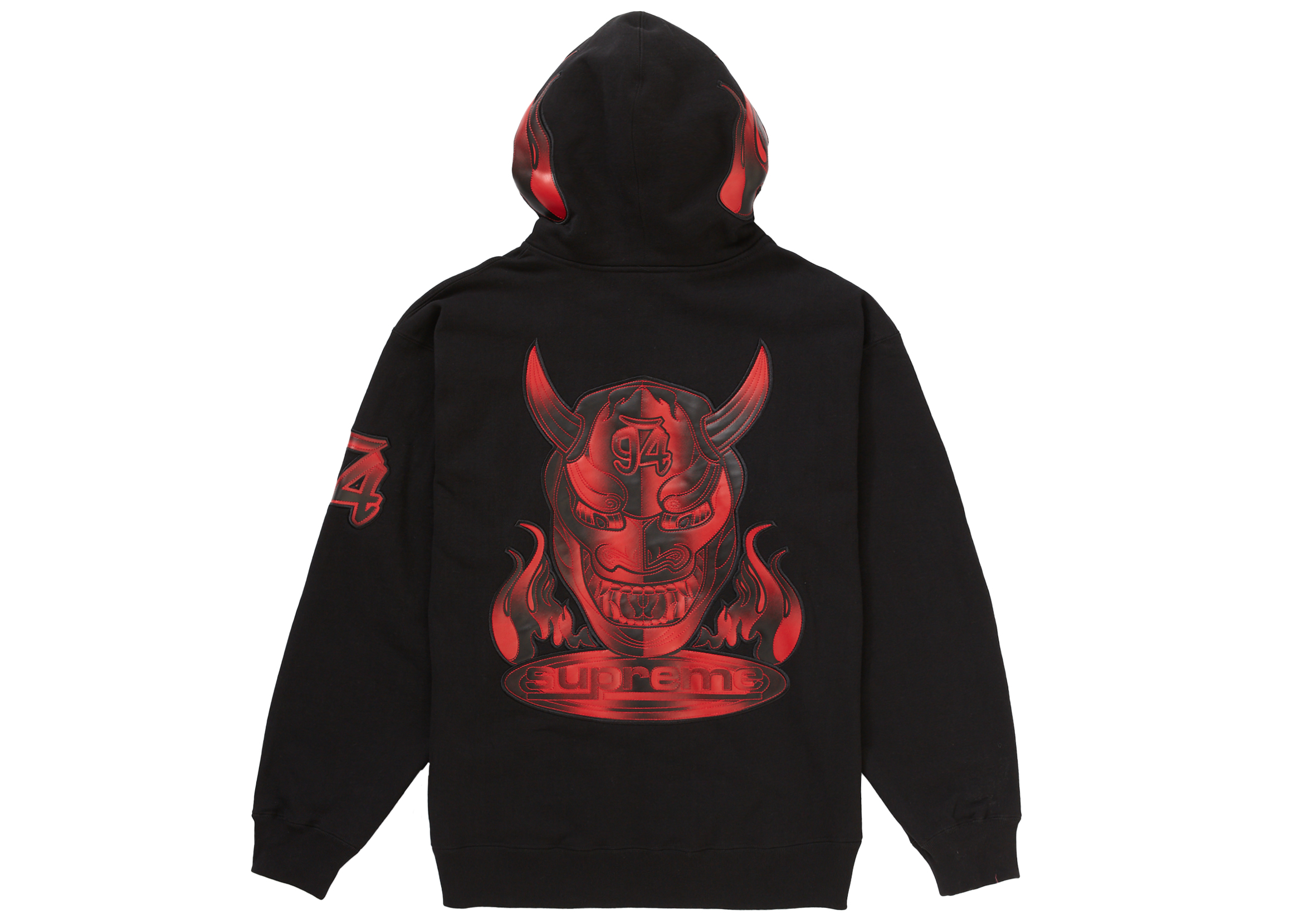 Supreme Demon Zip Up Hooded Sweatshirt Black Men's - SS22 - US