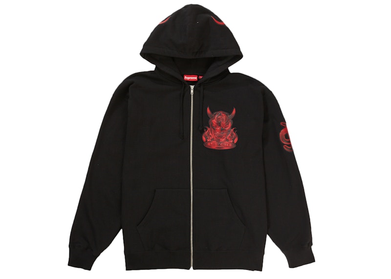 Supreme Demon Zip Up Hooded Sweatshirt Black Men's - SS22 - US