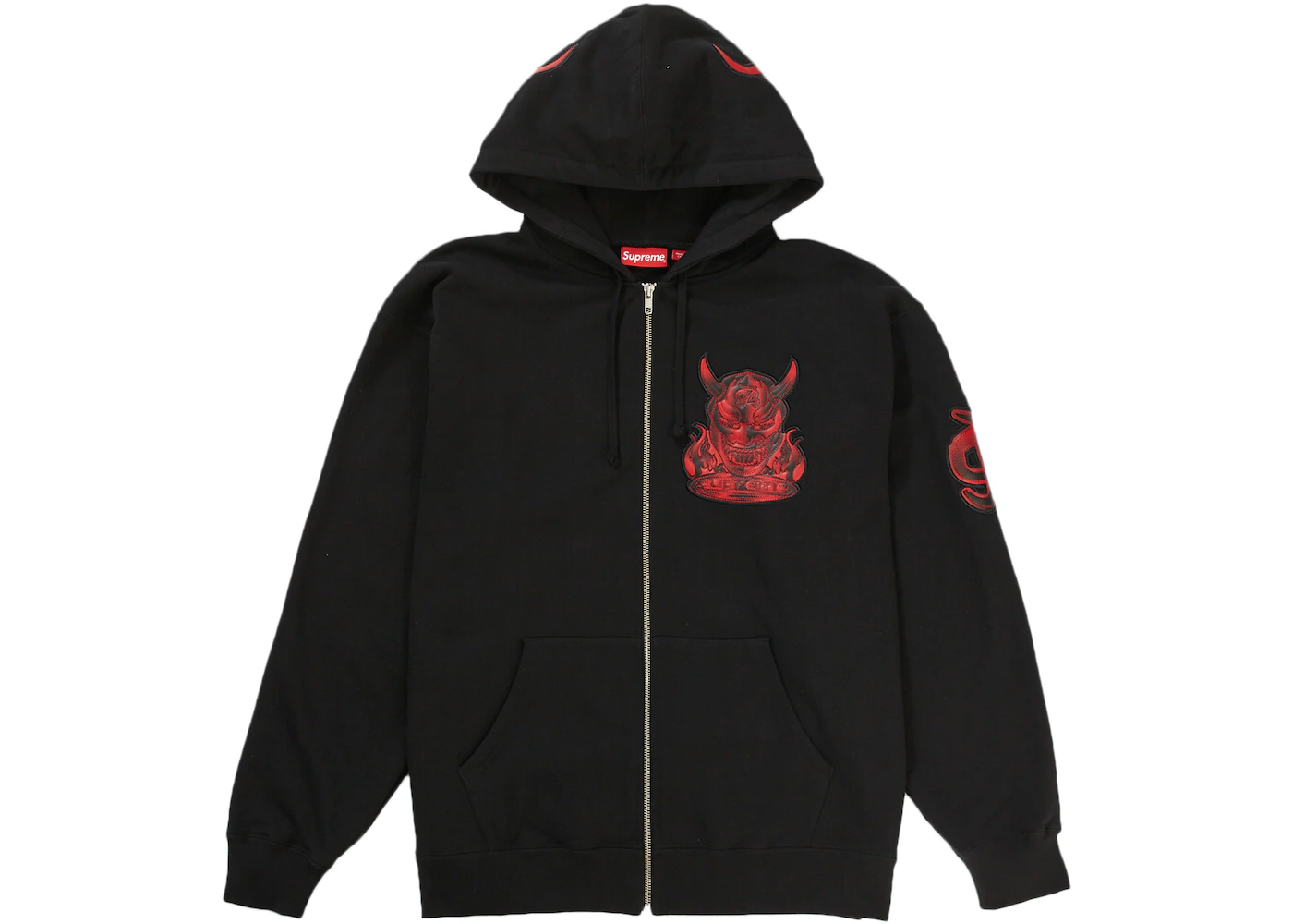 supreme hoodie black and red