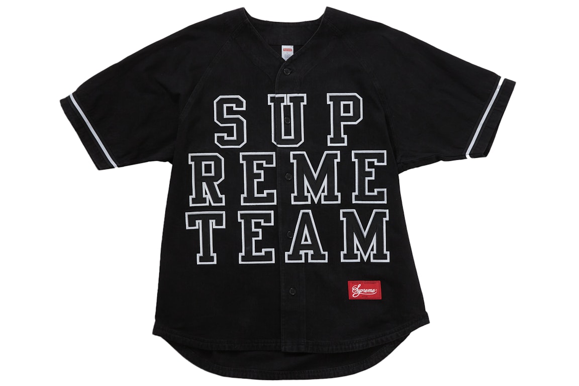 Pre-owned Supreme Denim Baseball Jersey Black