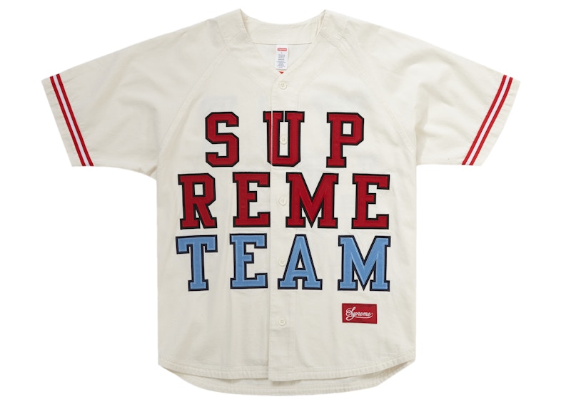 Supreme Denim Baseball Jersey White メンズ - FW22 - JP