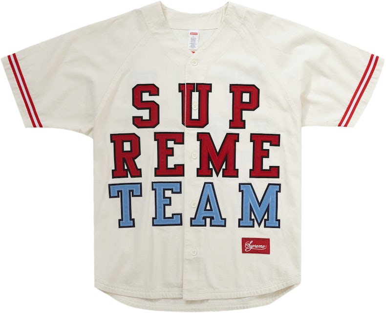 Louis Vuitton/Supreme Jacquard Denim Baseball Jersey