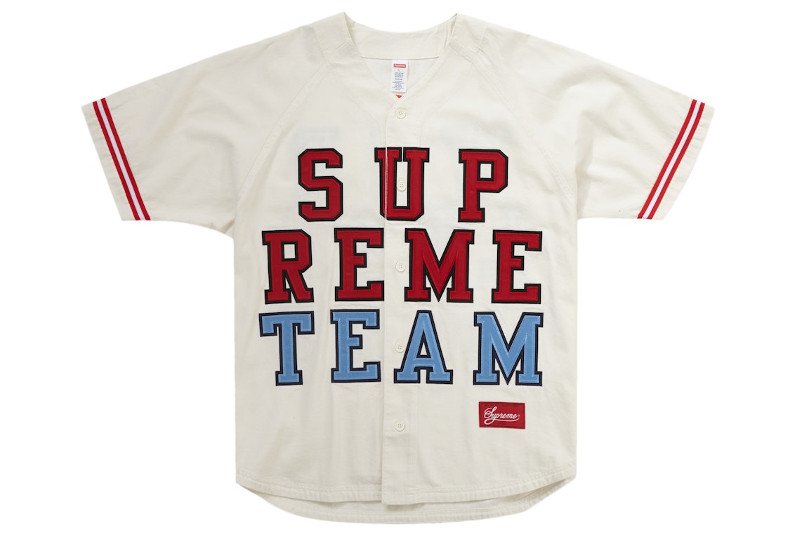 Pre-owned Supreme Denim Baseball Jersey White