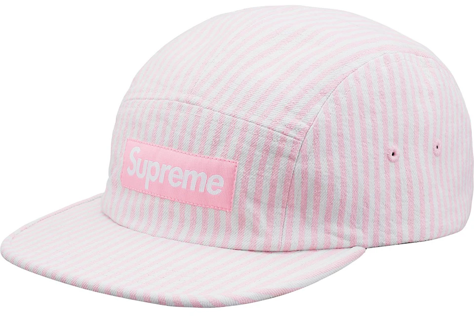 Supreme Denim Camp Cap Pink Stripe