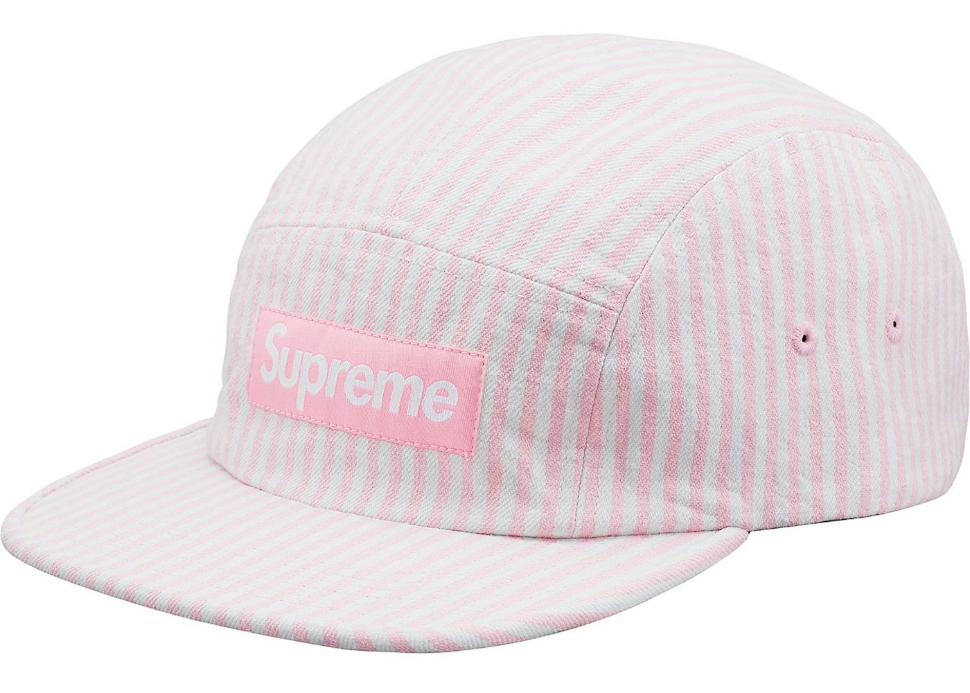 Supreme Denim Camp Cap Pink Stripe Ss18 Supreme Denim Camp Cap Pink Stripe Ss18