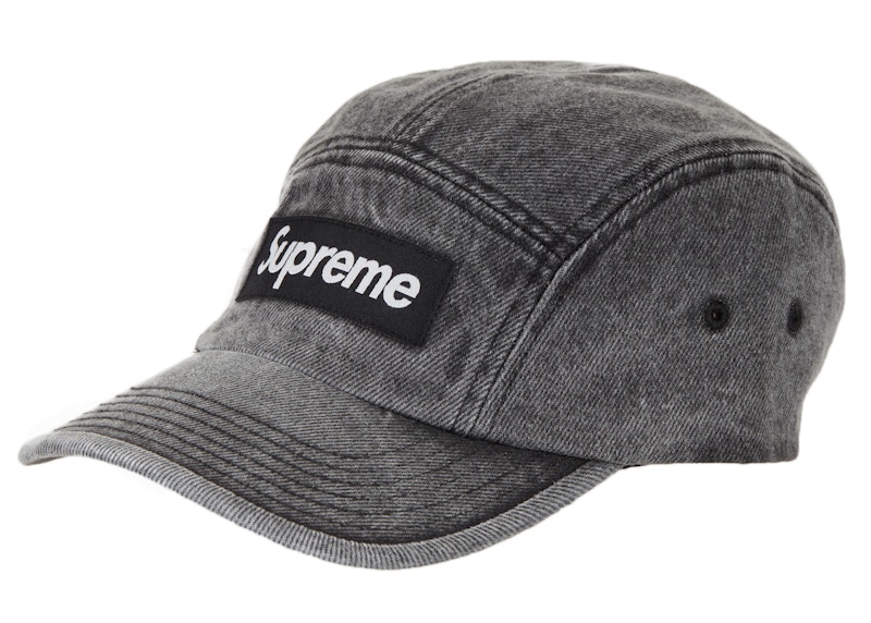 Supreme Denim Camp Cap Washed Black