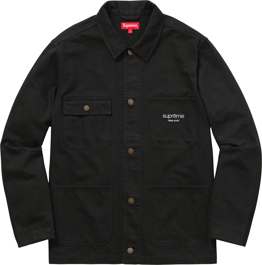 Supreme Denim Chore Coat Black - FW16