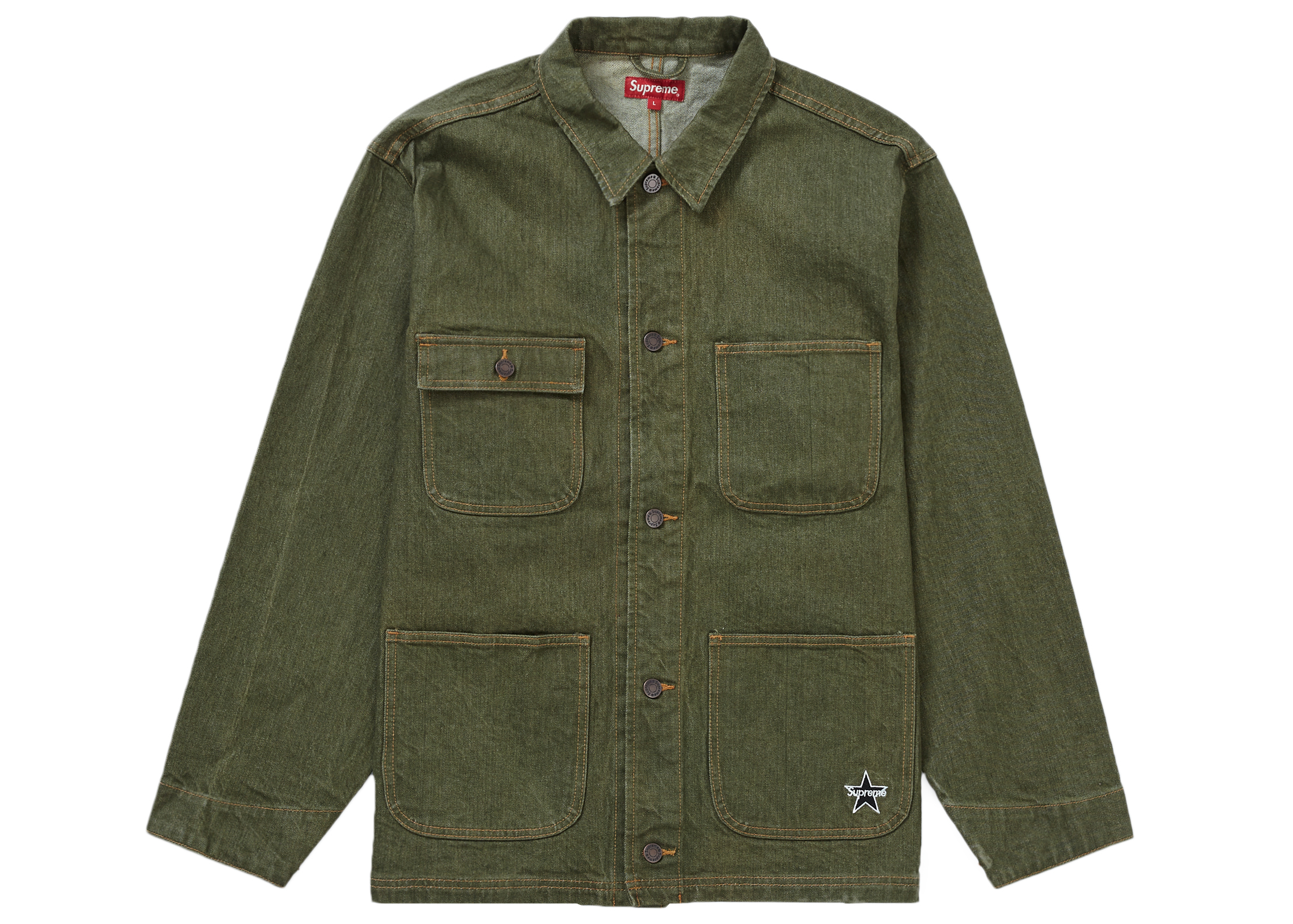 Supreme Denim Chore Coat Coat (SS22) Olive - SS129 Men's - GB