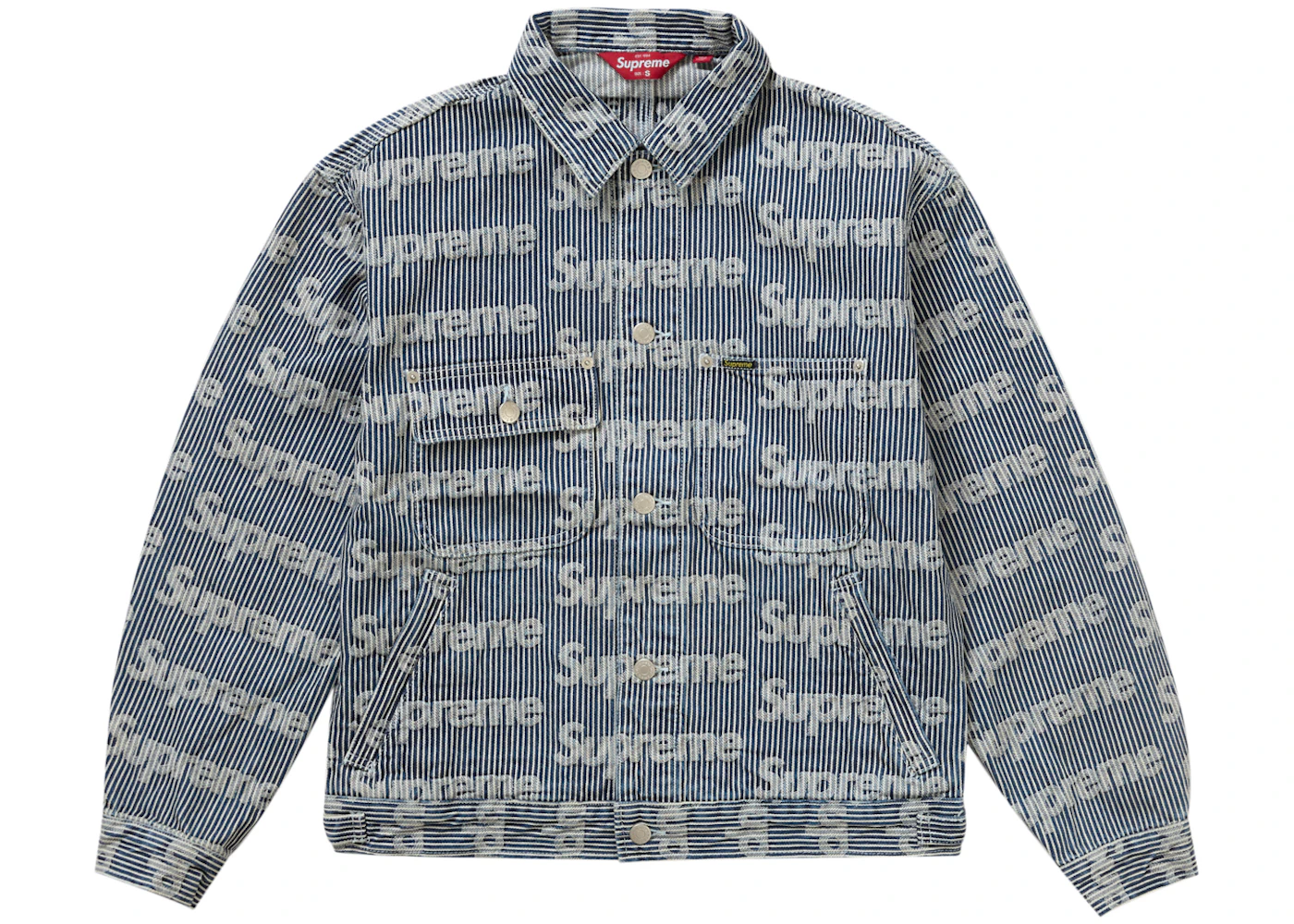 Supreme Denim Chore Trucker Jacket Stripe Men's - SS24 - GB