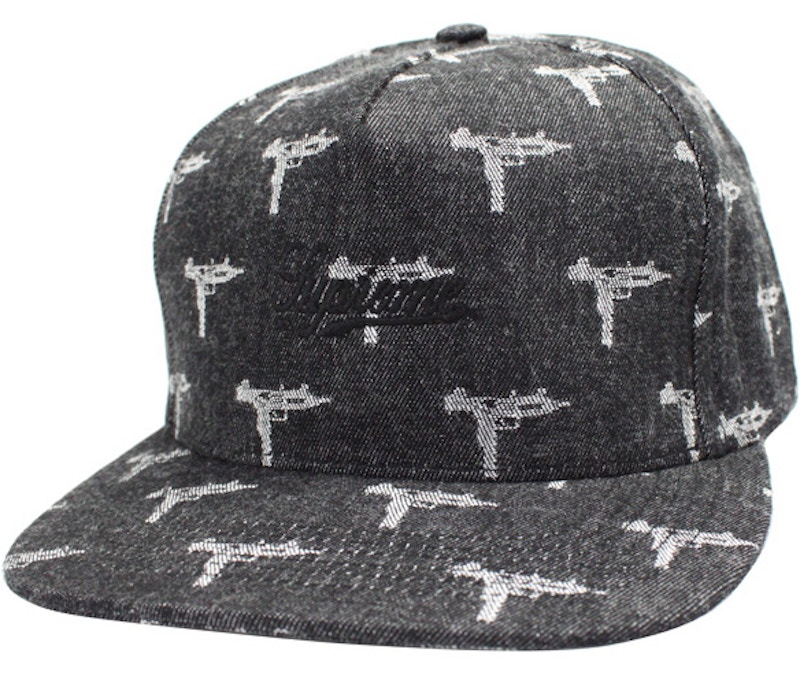 Supreme Denim Jacquard Uzi 5 Panel Cap Black