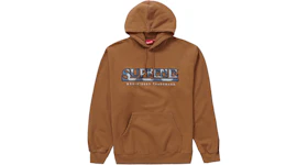 Supreme Denim Logo Hooded Sweatshirt Brown