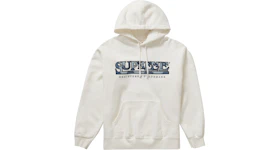 Supreme Denim Logo Hooded Sweatshirt White