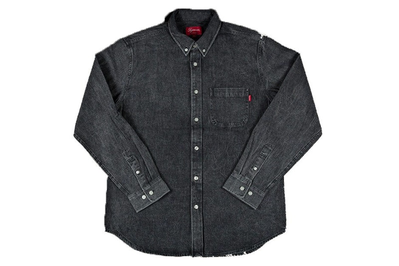 SUPREME denim work Shirt black sizeLストリート系スポーツ