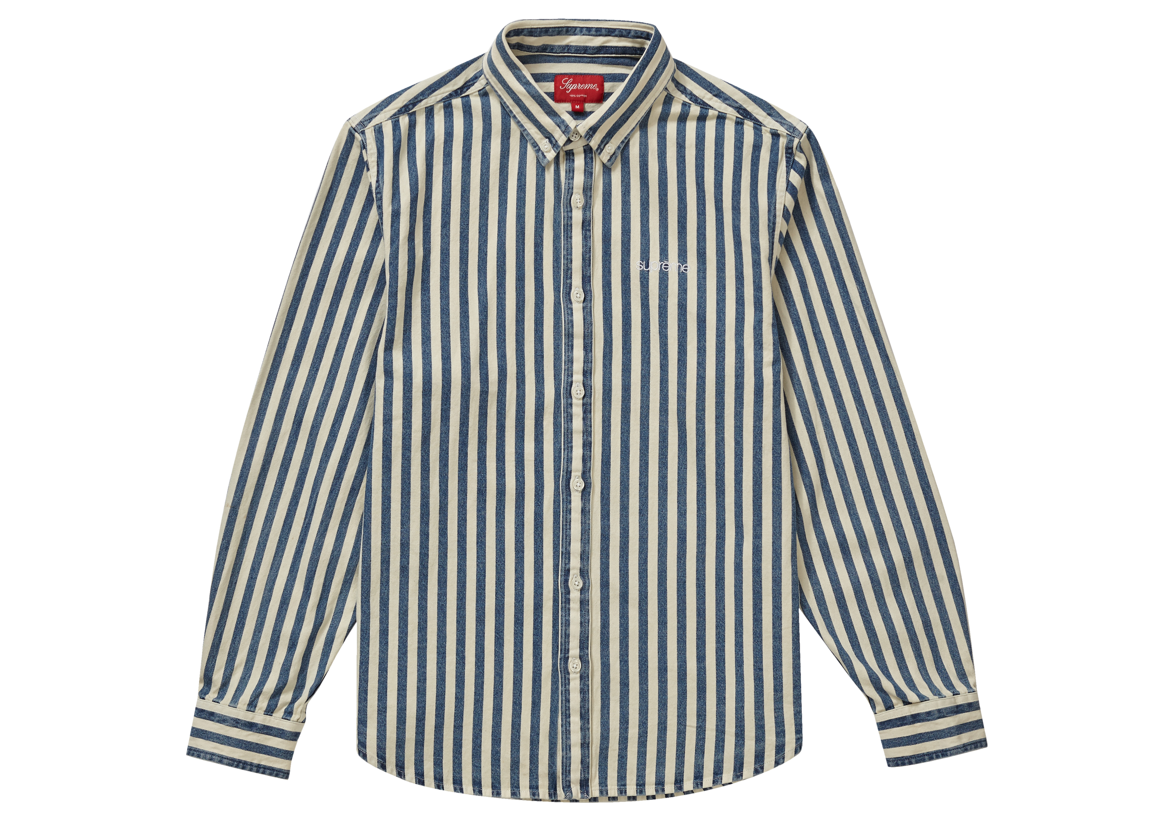 Supreme Denim Shirt Blue Stripe メンズ - FW19 - JP