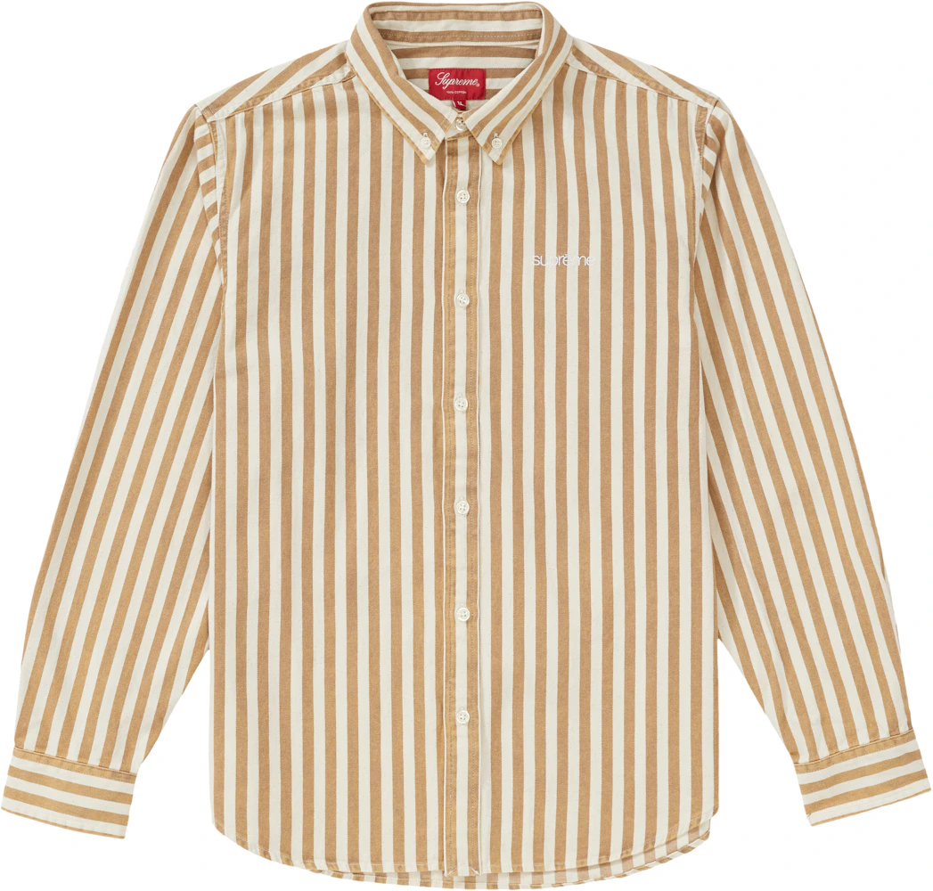 Supreme Denim Shirt Tan Stripe - FW19 Men's - US