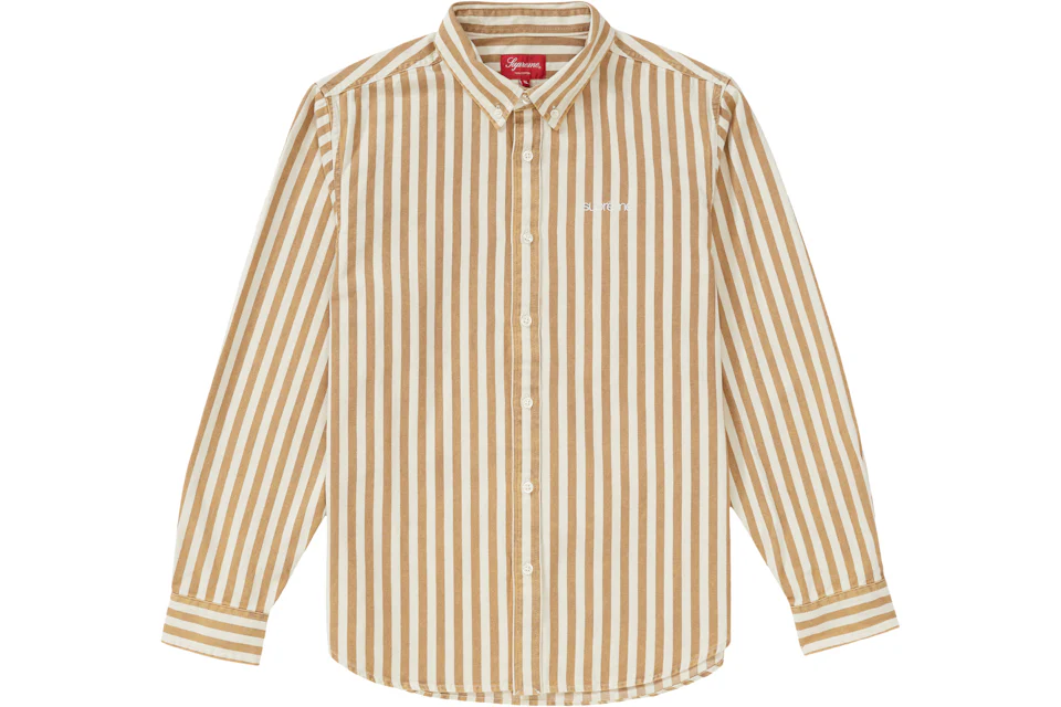 Supreme Denim Shirt Tan Stripe - FW19 Men's - US