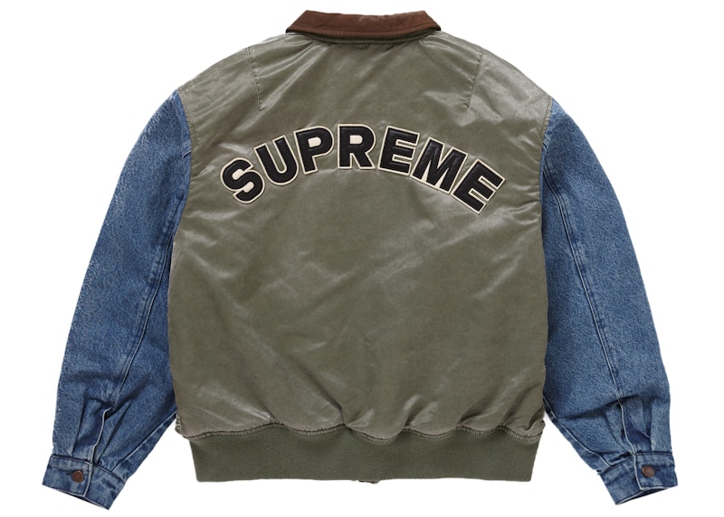 Supreme Denim Sleeve Ma-1 Olive Lサイズ-