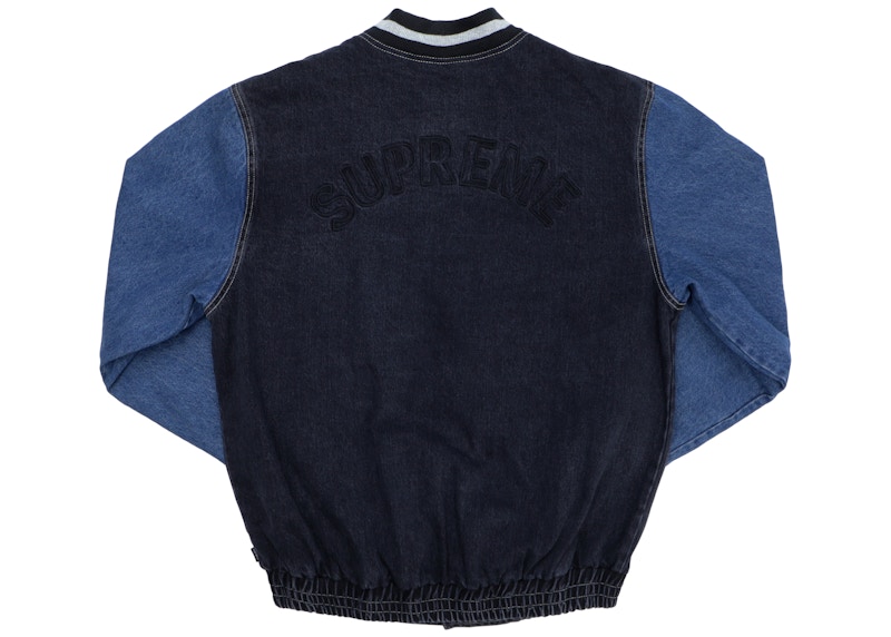 Supreme Denim Varsity Jacket Black Men's - SS18 - US