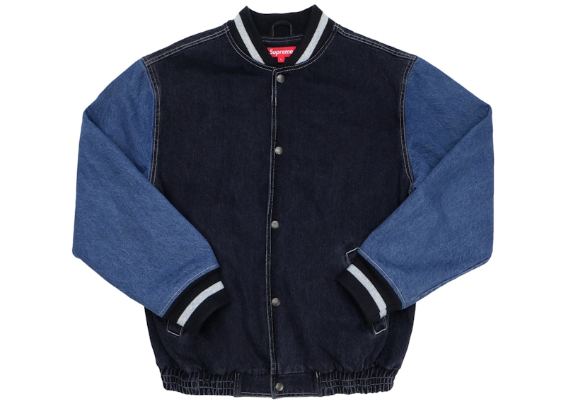 Supreme Denim Varsity Jacket Black メンズ - SS18 - JP