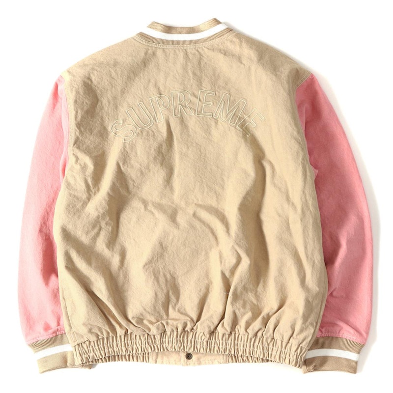 Supreme Denim Varsity Jacket Tan - SS18 Men's - US