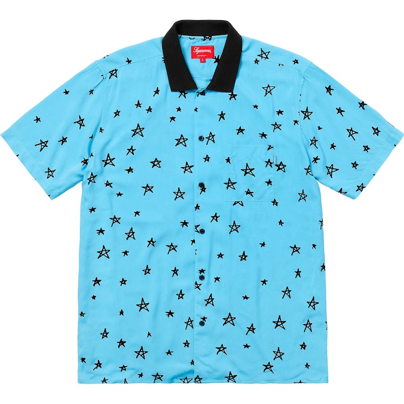 Supreme Devil Rayon Shirt Bright Blue Herren - SS18 - DE