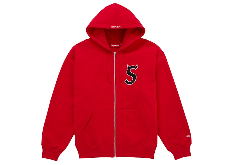 Supreme Devil S Logo Zip Up Hooded Sweatshirt Red Men's - SS26 - US