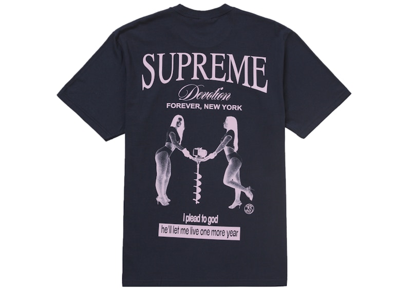 Supreme devotion tee navy Lサイズ　即日発送 Supreme Devotion Tee Navy Men's - FW25 - US